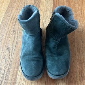 UGG Abree Mini Boot in Dark Gray Green Suede Size 8